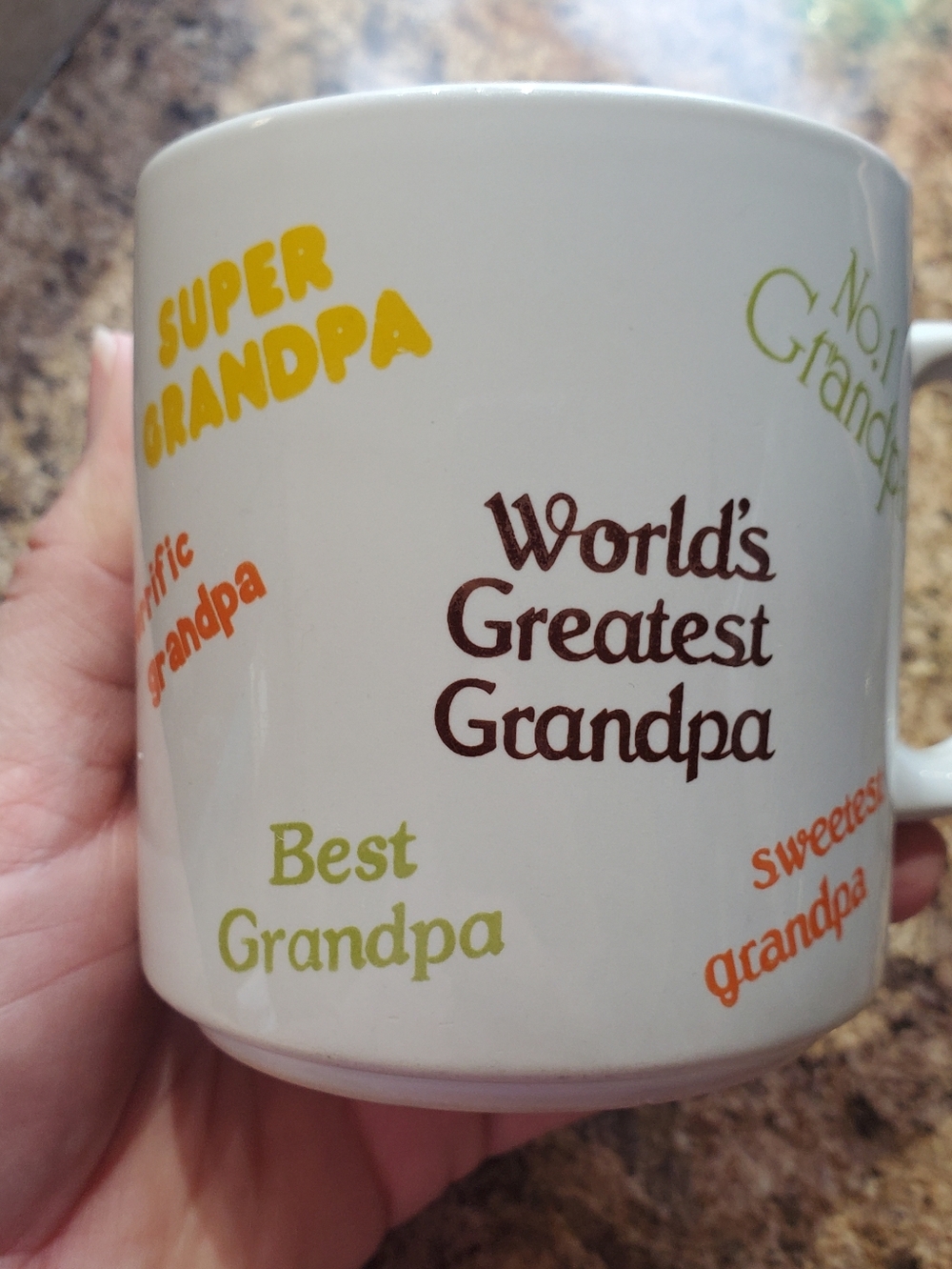 Vintage Russ Bernie & Co. World's Greatest Grandpa Ceramic Coffee Mug, Korea